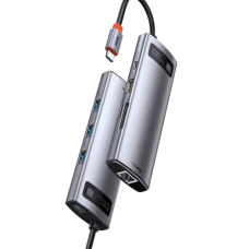 Baseus Metal Gleam Series 8-in-1 Multifunctional Type-C HUB Docking Station Gray